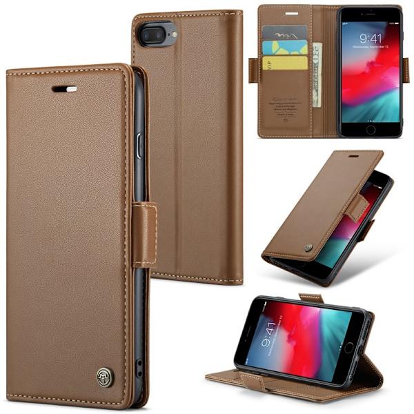CASEME Plånboksfodral Konstläder för iPhone 6 Plus/6s Plus - Brun