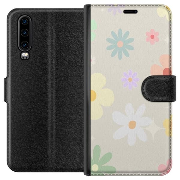 Pung-etui til Huawei P30 med falmende blomster