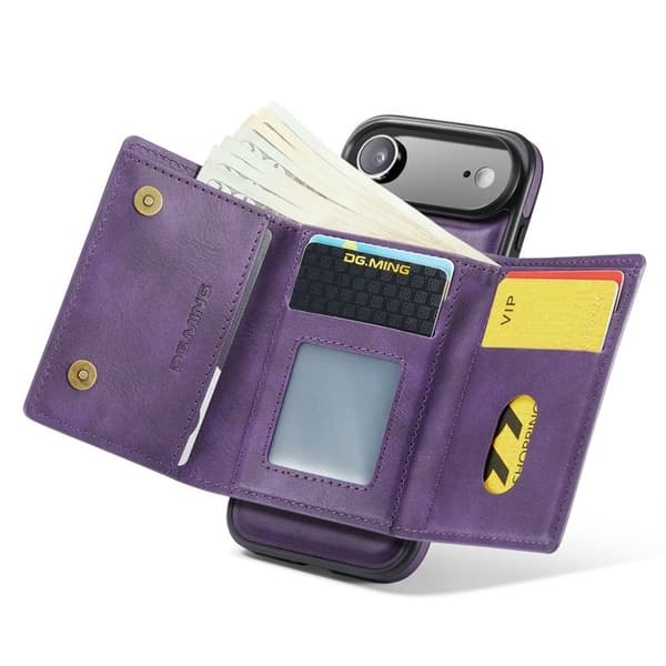 DG.MING M6 Series Mobilskal till iPhone Air Magnetiskt Plånboksfodral Lila