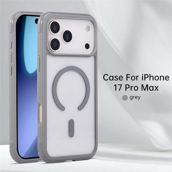 Mobilskal till iPhone 17 Pro Max MagSafe TPU+PC Transparent - Grå Grå