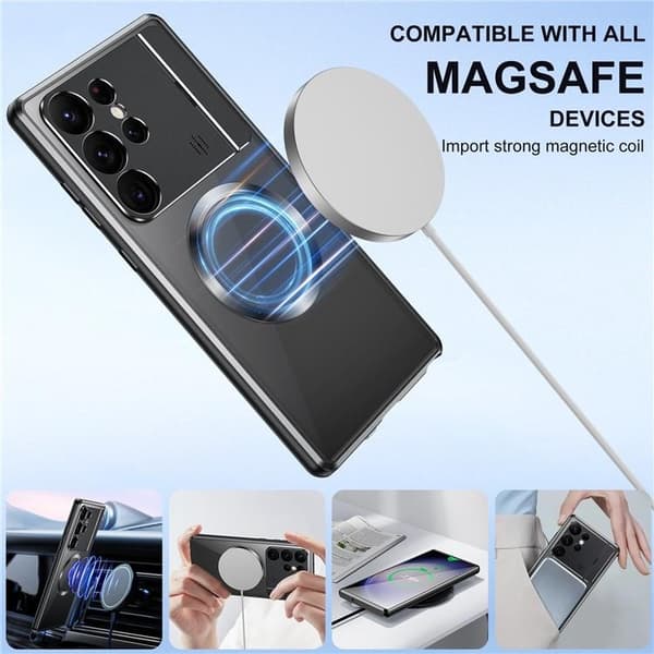 Mobilskal till Galaxy S23 Ultra Magsafe Aroma Kickstand - Silver Silver