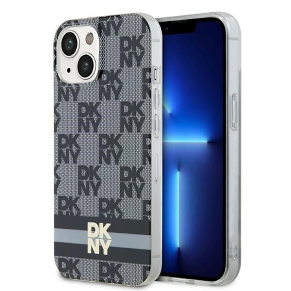 DKNY iPhone 15/14/13 Mobilskal Magsafe IML Checkered Mono Pattern Svart