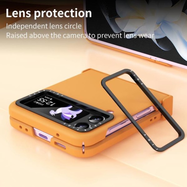 Galaxy Z Flip 4 Skal Lens Hinge Folding - Orange