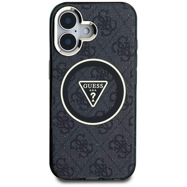 Guess Telefontaske til iPhone 16 Magsafe Glitter - Sort Svart