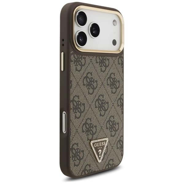 Guess Mobilskal till iPhone 17 Pro Max MagSafe 4G Triangle Logo - Brun Guld Brun