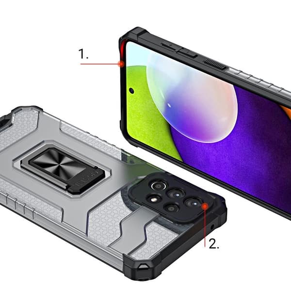 Crystal Ring Kickstand Skal Galaxy A72 4G - Svart Black
