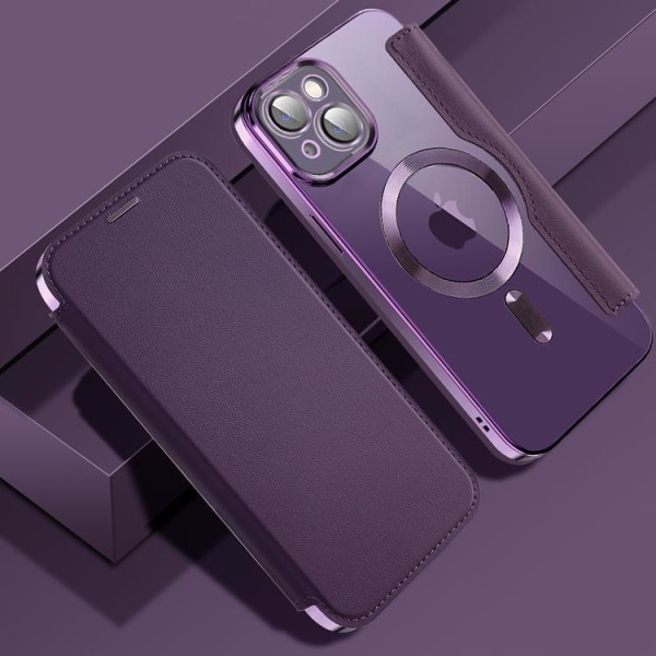 BOOM iPhone 13 Pro Magsafe lompakkokotelo RFID Flip - violetti