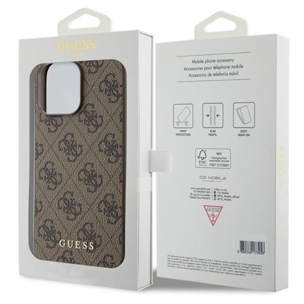 Guess iPhone 15 Pro Max Mobilskal Metall Gold Logo - Brun
