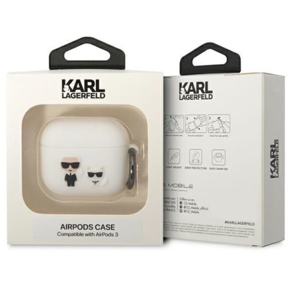 KARL LAGERFELD AirPods 3 Shell Silicone Karl & Choupette - valkoinen