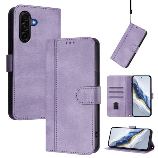 Samsung Galaxy A37 Plånboksfodral Konstläder Retro Textur - Lila