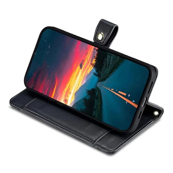 Galaxy M15 5G Konstläder Plånboksfodral med 2 Rem Svart