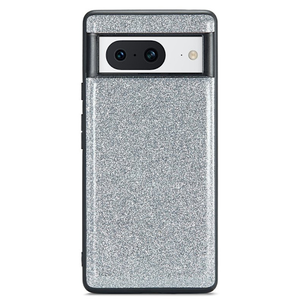 DG.MING Mobilskal till Google Pixel 8 Glitter PU Läder+PC+TPU Silver