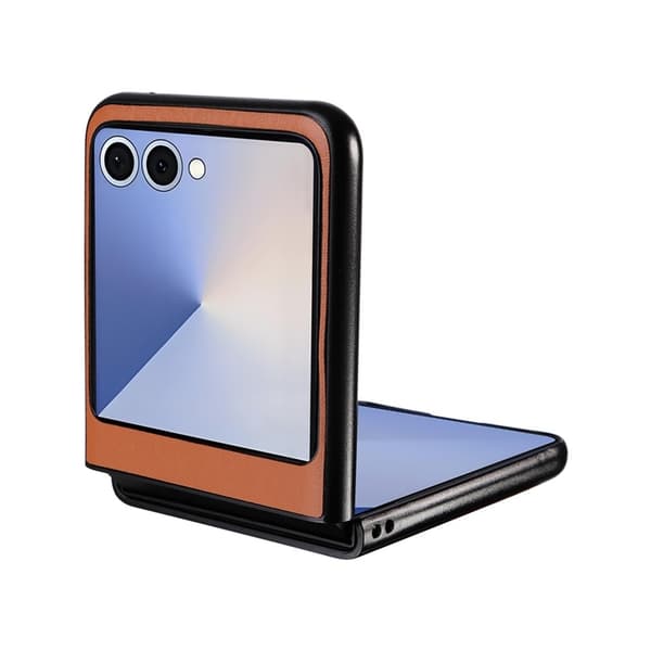 Mobilskal till Galaxy Z Flip7 PU Läder Protective - Brun Brun