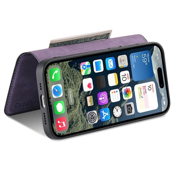 CASENEO iPhone 16 Plånboksfodral Konstläder - Lila