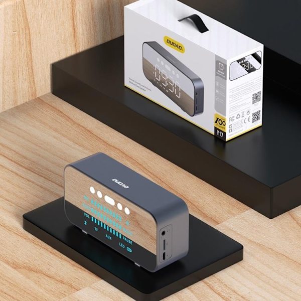 Dudao Högtalare Och Klocka Bluetooth 1200mAh - Silver Silver