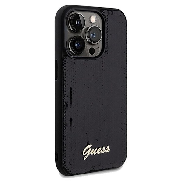 Guess iPhone 14 Pro Max Mobilskal Disco Script Metal - Svart Svart