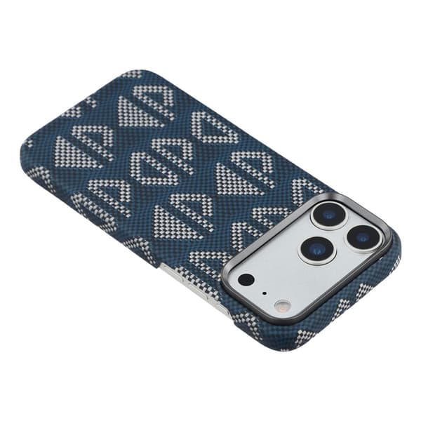 Mobilskal till iPhone 17 Pro MagSafe Aramid Fiber Geometric - Blå Blå