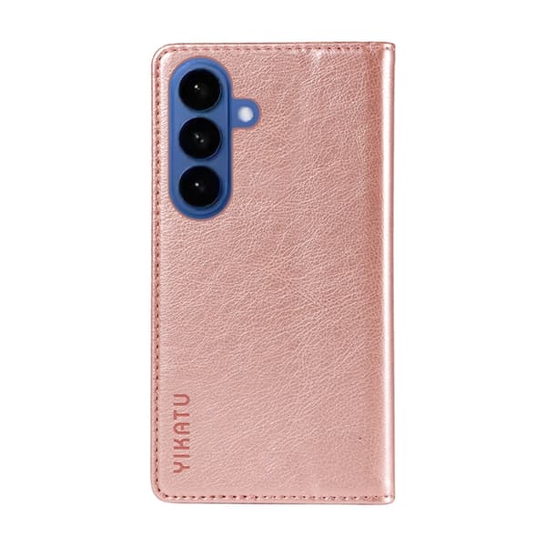 YIKATU Galaxy S26/S26 Pro Plånboksfodral Litchi Konstläder Roséguld