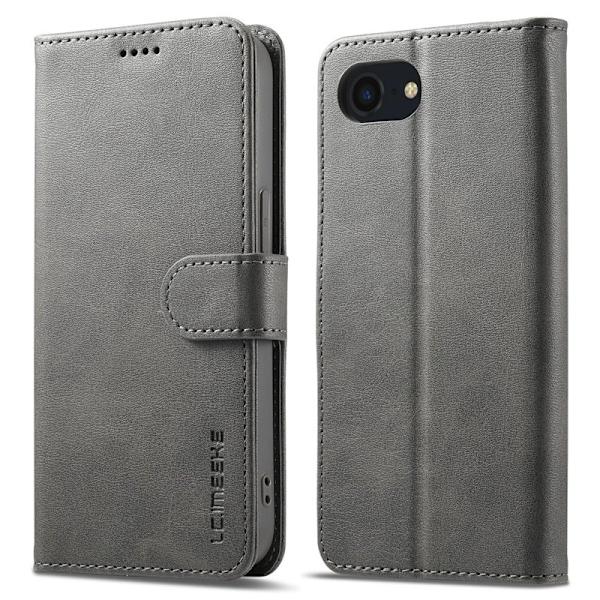 LC.IMEEKE iPhone 16e Plånboksfodral Konstläder - Grå