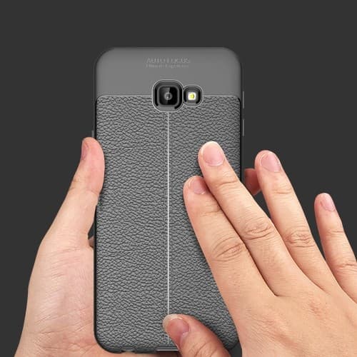 Litchi-kuori Samsung Galaxy J4 Plus - Musta Black
