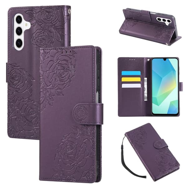 Plånboksfodral för Samsung Galaxy S26 Plus Konstläder 3 kortfack - Mörklila