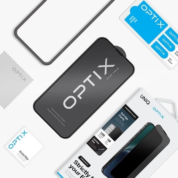 UNIQ iPhone 15 Pro Max Härdat Glas Skärmskydd Optix Privacy Svart