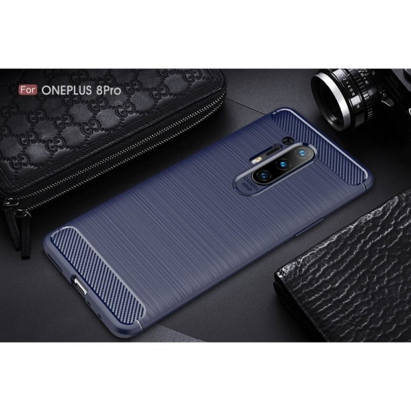 Carbon Fiber Cover OnePlus 8 Pro - Blå Blue