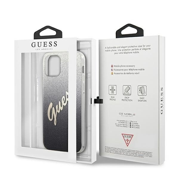 Guess Skal iPhone 12 Mini Glitter Gradient Script - Svart Svart