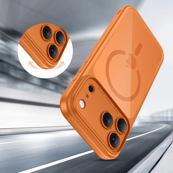 Tech-Protect Telefontaske til iPhone 17 Pro Magsafe Peak - Orange/Klar Orange
