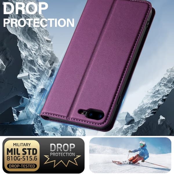 LC.IMEEKE L1 Series iPhone 8 Plus Plånboksfodral Konstläder - Lila
