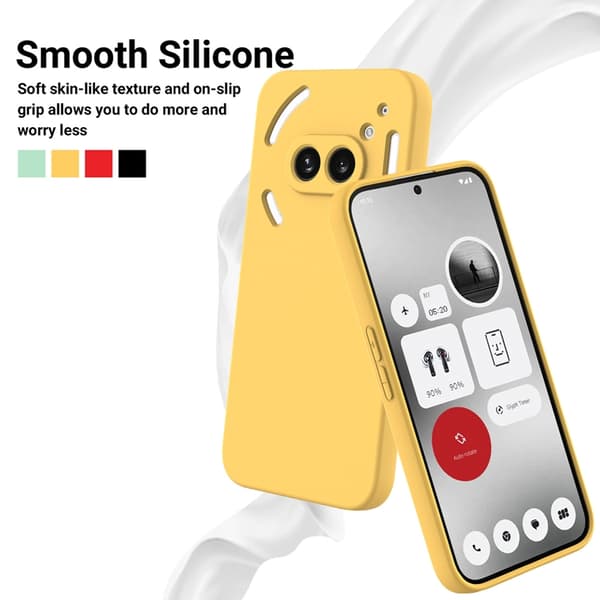 Mobilskal till Nothing Phone (2a) Plus Liquid Silikon med Handrem Gul