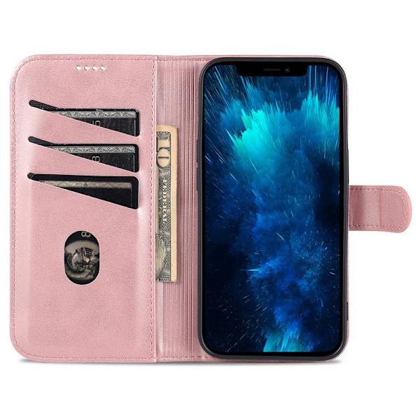 AZNS iPhone 16 Pro Max Plånboksfodral Konstläder - Roséguld