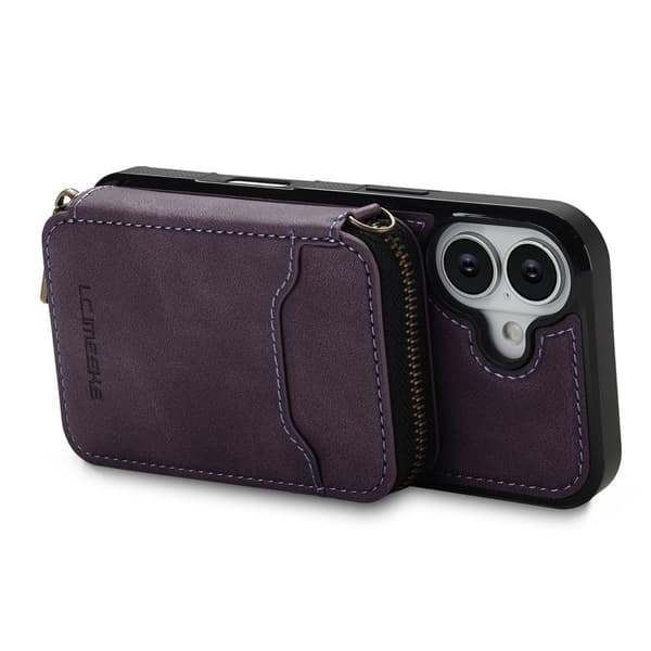 LC.IMEEKE L6 iPhone 17 Plånboksfodral Konstläder - Lila