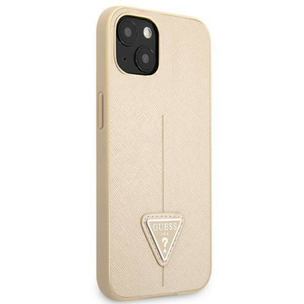 Guess iPhone 13 Mini Skal Saffiano Triangle Logo - Beige