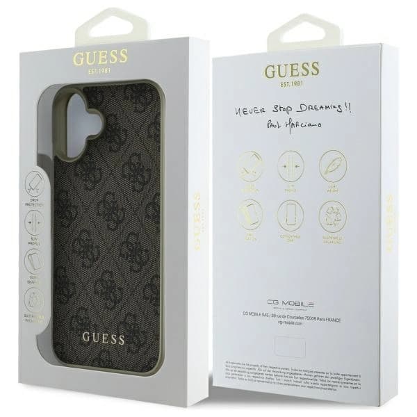 Guess telefontaske til iPhone 16 4G Charms Collection - Brun Brun