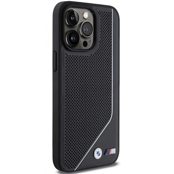 BMW iPhone 15/14/13 Mobilskal Magsafe Perforated Twisted Line Svart