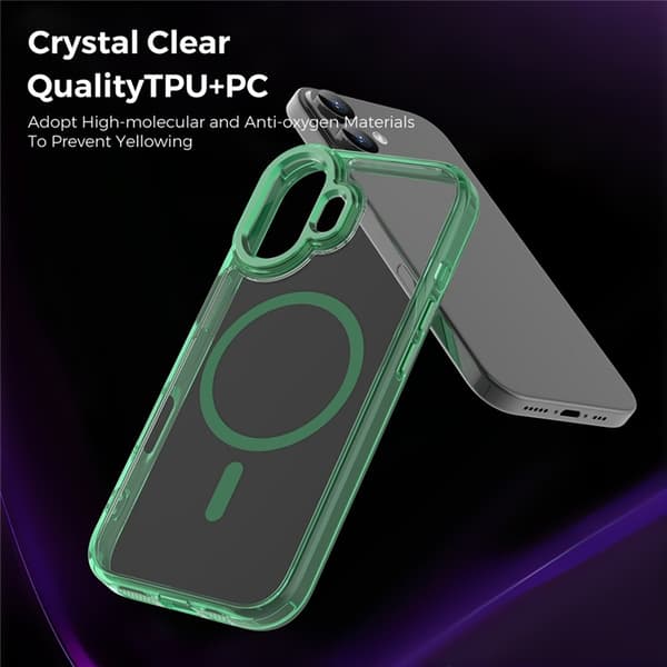 Mobilskal till iPhone 17 MagSafe TPU+PC Transparent - Grön Grön
