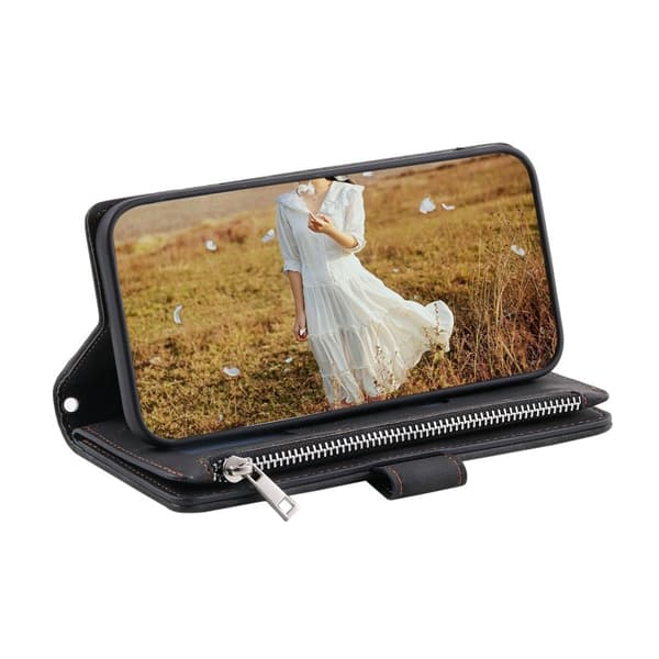 Plånboksfodral för Samsung Galaxy S26 Plus Konstläder med handledsrem - Svart