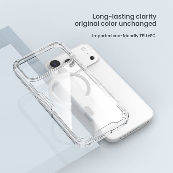 NILLKIN Nature Pro Series Mobilskal till iPhone 17 Pro MagSafe Klar Grå
