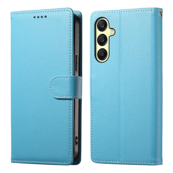 Galaxy A17/A26 Plånboksfodral Litchi Konstläder Magnetic - Blå Blå