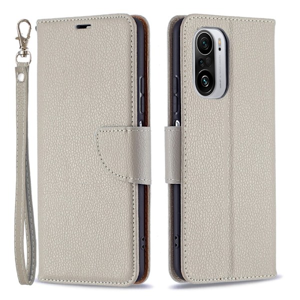 Litchi Plånboksfodral till Xiaomi Mi 11i / Poco F3 - Grå grå