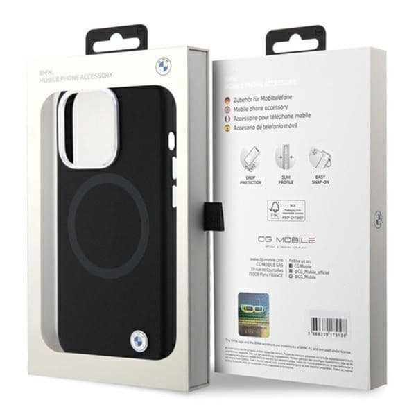 BMW iPhone 15 Pro Mobilskal Magsafe Signature Liquid Silikon - S Black