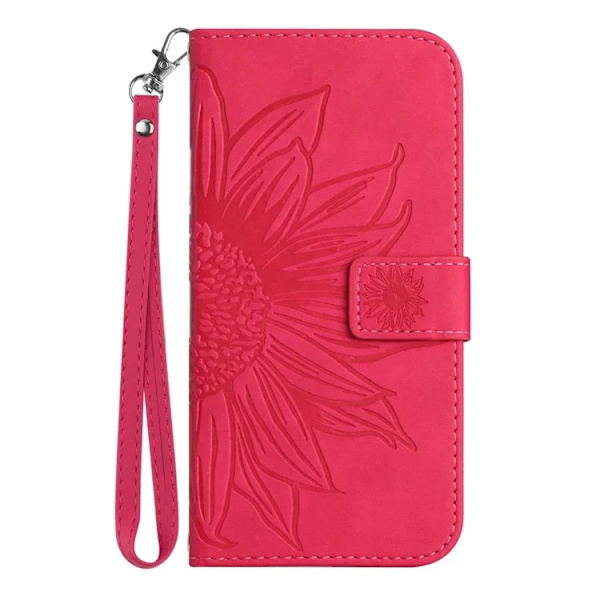 iPhone 17 Pro Max Konstläder Plånboksfodral Sunflower Imprint - Rosa Rosa