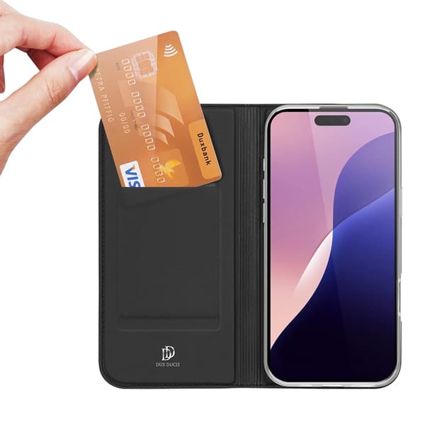 DUX DUCIS Skin Pro iPhone 16 Pro Plånboksfodral PU Läder - Svart Svart