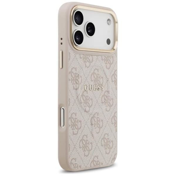 Guess Mobilskal till iPhone 17 Pro Max MagSafe 4G PU Classic Logo - Rosa Rosa
