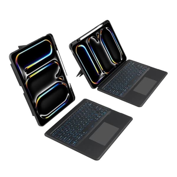 Tech-Protect iPad Pro 13 (2024) Fodral med Engelskt Tangentbord Svart