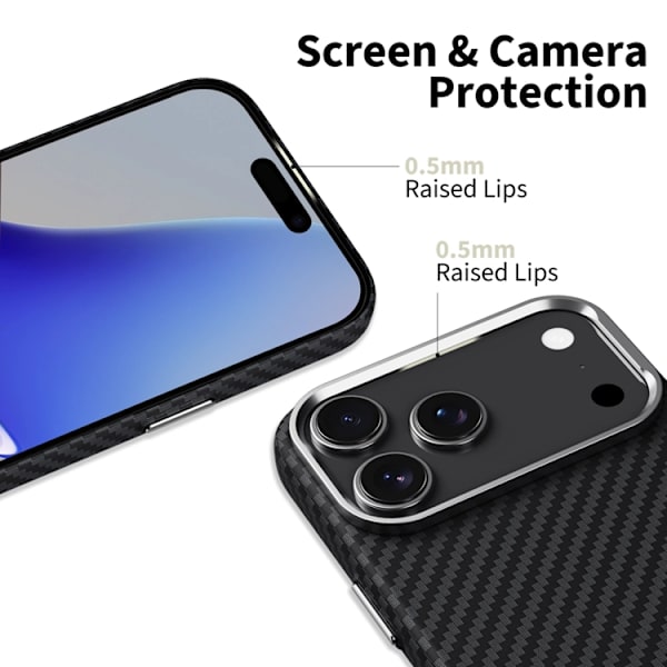 Tech-Protect Mobilskal till iPhone 17 Pro Max Magsafe Carbon - Svart/Silver Svart