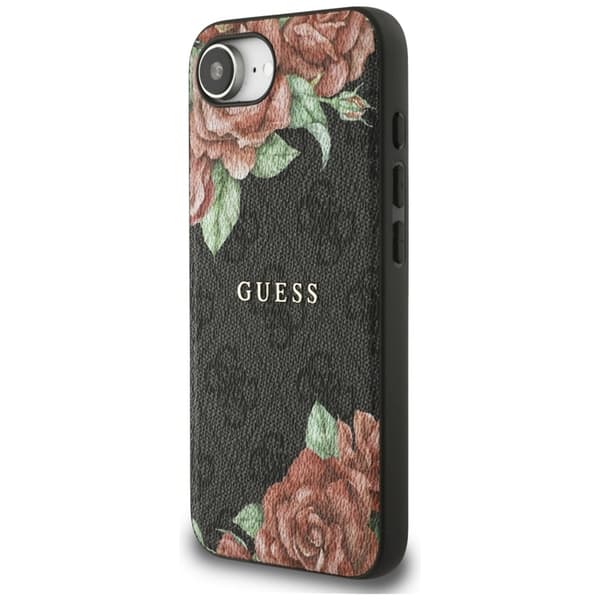 Guess Telefontaske til iPhone 16e Magsafe Blomsterprint - Sort Svart