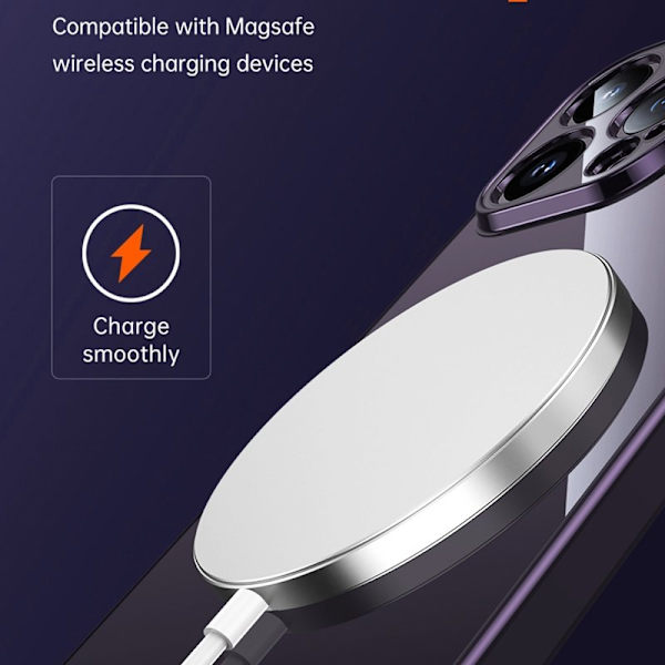 SULADA Mobilskal till iPhone 15 Pro TPU Electroplating Klar Silver