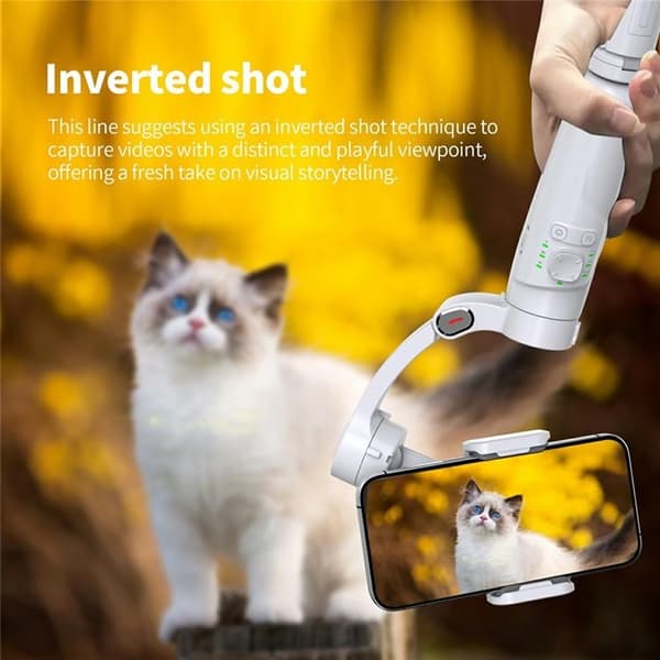 Vikbar Anti-Shake 3-Axlig Gimbal Stabilisator för Mobil med App M1